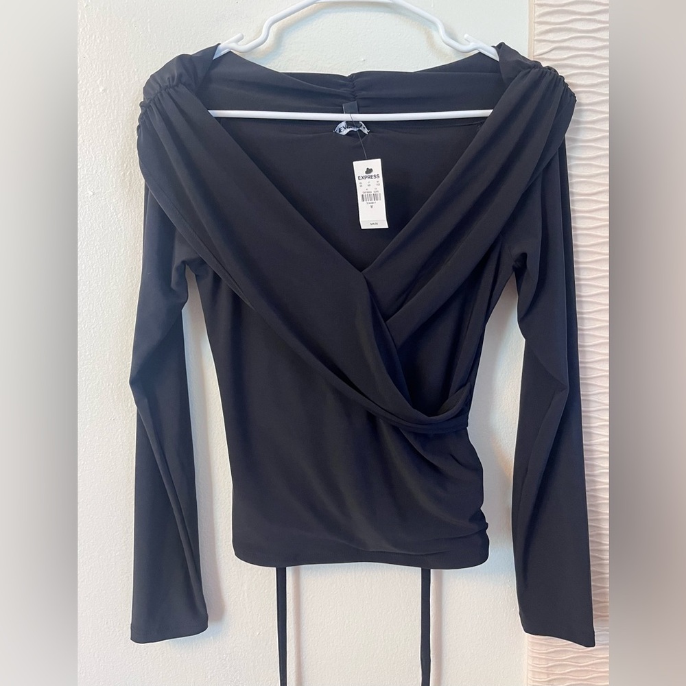 Express black off the shoulder fitted top. Size M